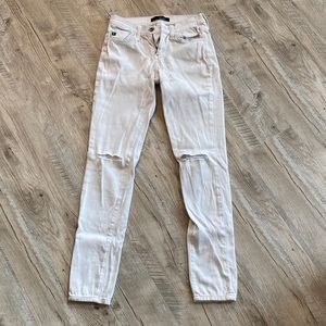 White KanCan Ripped Knee Jeans